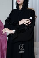 عبايه نص كلوش ملكي بتدخيله مقلم بالكم-870