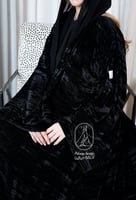 عبايه مخمل شتوي مقلم-825