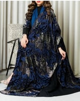 عبايه نواعم على شيفون ورد كحلي_890