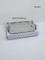 تباسي تقديم فضي بيد اكريليك