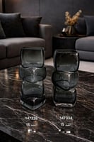 فازة زجاج فاخر أسود شفاف