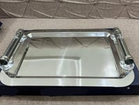 تباسي تقديم ستانليس ستيل بيد رصاصي كروم