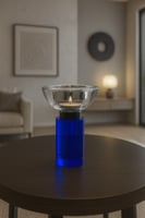 مبخرة كريستالية بقاعدة زرقاء داكن