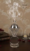مبخرة كريستالية فاخرة بغطاء فضي