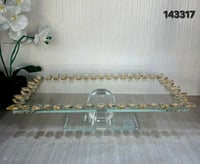 صواني تقديم زجاج باطرف كرستال عالي الجودة