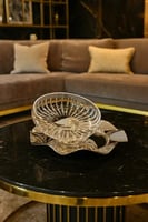 صحون إستيل35cmمع صينيه زجاج 30cm