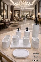 طقم إكسسوارات حمام رخامي فاخر