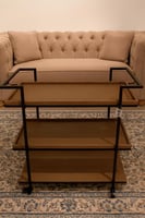 عربة تقديم بثلاثة رفوف