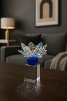 مبخرة كريستالية فاخرة بقاعدة زرقاء