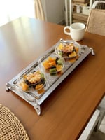 طقمً طفريه استل أستيل تركي بقواعد مع ٣ صحون زجاج