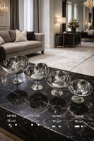 طقم أوعية تقديم فاخرة بقاعدة معدنية