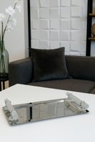 صينية تقديم تركي فاخرة بمقابض كريستالية