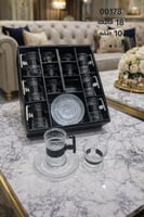 طقم بيالات قهوة وشاي بتفاصيل سوداء فاخرة