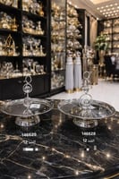 صحن تقديم فاخر وكريستال شفاف