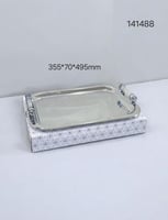 تباسي تقديم فضي بيد اكريليك