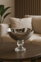 صواني تقديم معدنية بقاعدة كريستالية