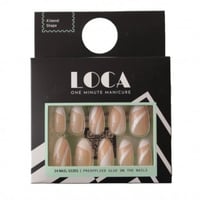 لوكا اظافر صناعية لصق ذاتي لون بيج مع ابيض لوزي M2...