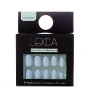 لوكا اظافر صناعية لصق ذاتي لون بيبي بلو شكل اوفال...