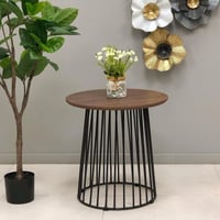 طاولة حديد وخشب