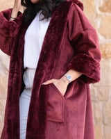 فروة نسائي كلاسيك لون عنابي تميزي بشتاء دافى - متج...