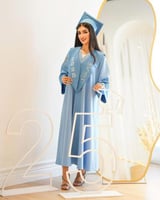 عبايات تخرج فاخرة لون أزرق سماوي