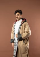 فروة رجالي جوخ لون أسود وبيج دبل فيس تنلبس جهتين -...