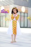 فستان شالكي بناتي برتقالي