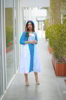 فستان نسائي شالكي لون تركواز