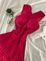 فستان سهرة شيفون بليسيه راقي - متجر درة مسك