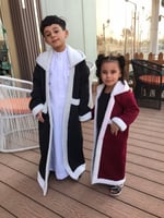 فروه بناتي لون عنابي مبطنه من الداخل بفرو ناعم ويد...