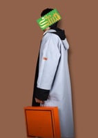 فروة رجالي دبل فيس لون رصاصي مع لون اسود