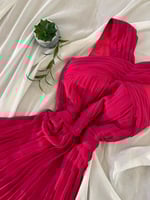 فستان سهرة شيفون بليسيه راقي - متجر درة مسك