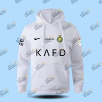 بلوفر النصر الابيض بطباعة أسود