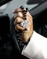 سبحه رجالي مبطن اسود مع فضي - درة مسك