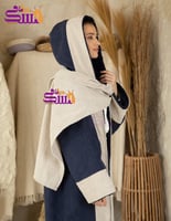 فروه نسائي شتويه مع شال سكري وكحلي - متجر درة مسك