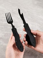 شوكه وملعقه وسكين ومفك فولاذ أصلي أداه تستخدم بشكل...