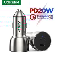 يوجرين شاحن سيارة بمنفذين بي دي 40 واط رمادي - CD2...