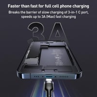 يسيدو كيبل 3في1 شحن سريع تايب سي | مايكرو يو اس بي...