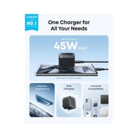 أنكر شاحن جداري بقوة 45 واط بمنفذ تايب سي - اسود