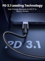 يوجرين كيبل شحن ونقل بيانات قماشي تايب سي طرفين 24...