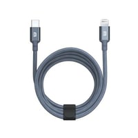 زندور كيبل شحن تايب سي لايتنينيغ قماش 1 متر رمادي...