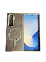 اتش دي دي كفر سامسونج فولد 7 جلد مع ماج سيف بارز -...