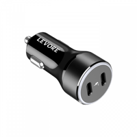 ليفوري شاحن سيارة 66 واط منفذين USB-C PD - اسود