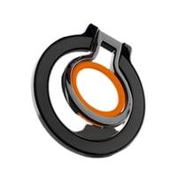 مسكة جوال مغناطيسي بحلقة للاصبع لون برتقالي - اسود