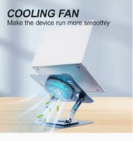 حامل وستاند لابتوب قابل للتعديل مع مروحة وقاعدة دو...