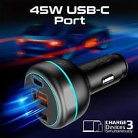 موج ماكس شاحن سيارة 230 واط بمنفذين PD ومنفذ USB-A...