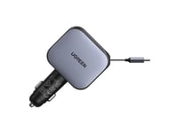 يوجرين شاحن سيارة سريع بمنفذين 145 واط مع كابل قاب...