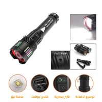 كشاف يدوي LED بقوة 3000 شمعة، شاحن متنقل للجوالات...