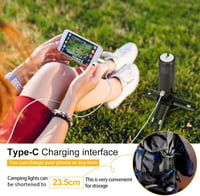 لمبة رحلات متنقلة مع حامل ثلاثي مدمج وإضاءة كريمي...