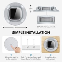 لمبات أرضية بالطاقة الشمسية بلون كريمي تشغيل تلقائ...